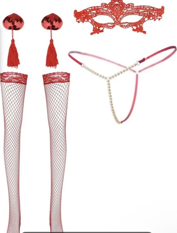 Set rojo con mallas